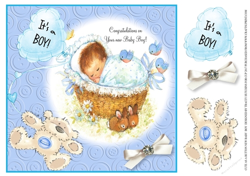 CUTE AS A BUTTON NEW BABY BOY