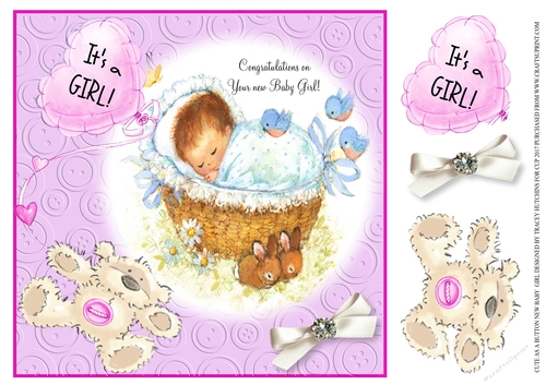 CUTE AS A BUTTON NEW BABY GIRL