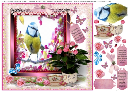 VINTAGE TREASURES & 3 GREAT VERSES (BIRTHDAY,GET WELL & BRIGHTER DAYS)