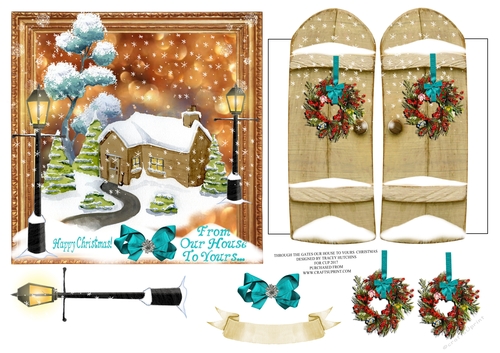 6x6 THROUGH GARDEN GATES CHRISTMAS OUR HOUSE TO YOURS UNISEX 
