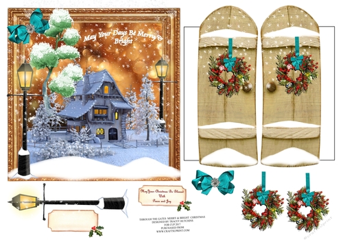 6x6 THROUGH GARDEN GATES MERRY & BRIGHT CHRISTMAS UNISEX 
