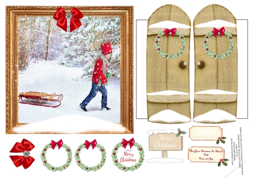 6x6 THROUGH THE GARDEN GATES SLEDGING CHRISTMAS 