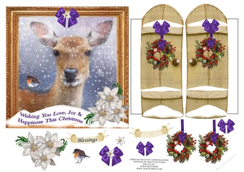 6x6 THROUGH GARDEN GATES CHRISTMAS DEER