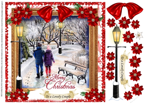 CHRISTMAS LAMPLIGHT WALK LOVELY COUPLE 8X8