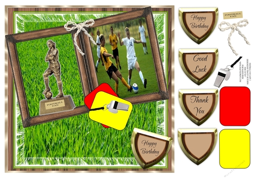 LADY FOOTBALLER 2 BIRTHDAY GOOD LUCK THANK YOU