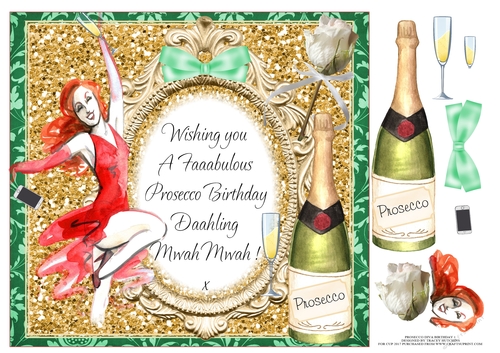 PROSECCO DIVA 1 BIRTHDAY MWAH MWAH