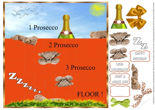 ONE PROSECCO TWO PROSECCO FUNNY BIRTHDAY / CELEBRATE/BLANK