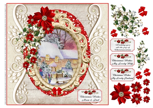 WIFE,HUSBAND,MUM & DAD CHRISTMAS MULTI SENTIMENT CHRISTMAS SCENE 2