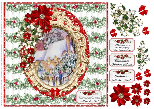 MUM & DAD CHRISTMAS MULTI SENTIMENT CHRISTMAS SCENE 2