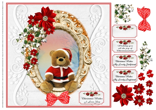 GIRLFRIEND,BOYFRIEND,LOVE YOU MULTI SENTIMENT CHRISTMAS TEDDY SCENE 2