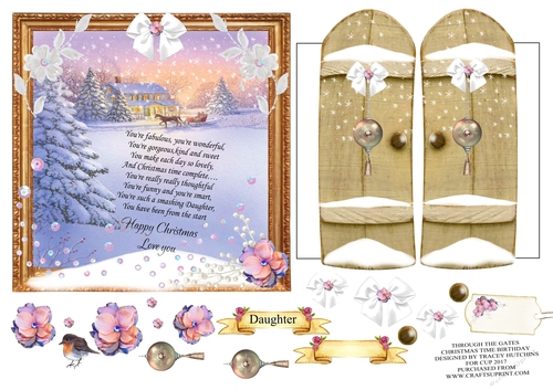THROUGH THE GARDEN GATES CHRISTMAS DAUGHTER GREAT VERSE 6x6 