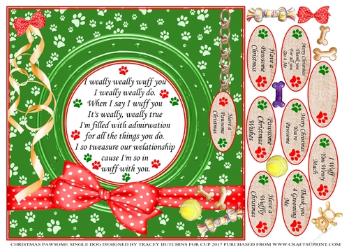 PAWSOME CHRISTMAS A FUNNY VERSE CARD FROM THE DOG