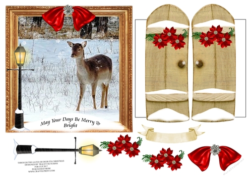 6x6 THROUGH GARDEN GATES OH DEER ITS CHRISTMAS
