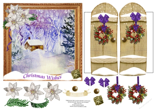 THROUGH THE GARDEN GATES CHRISTMAS SNOWY COTTAGE UNISEX 6x6