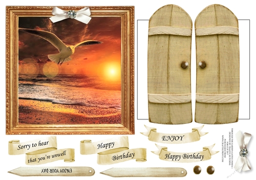6x6 THROUGH THE GARDEN GATES SUNSET SEA MULTI USE GET WELL BIRTHDAY ETC 6x6 UNISEX 1