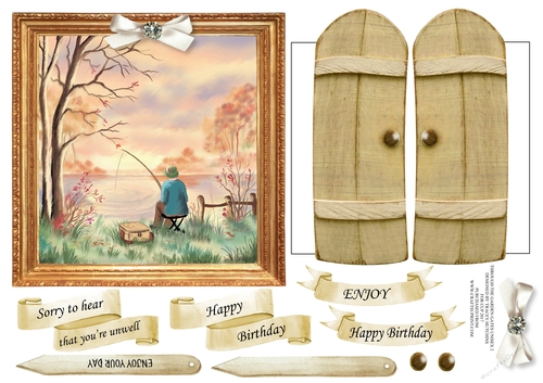 6x6 THROUGH THE GARDEN GATES FISHING MULTI USE GET WELL BIRTHDAY ETC 6x6 UNISEX 2