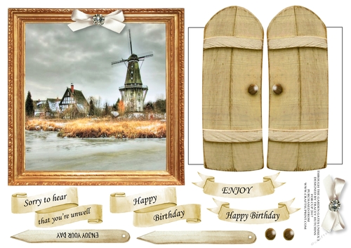 6x6 THROUGH THE GARDEN GATES WINDMILL MULTI USE GET WELL BIRTHDAY ETC 6x6 UNISEX 3