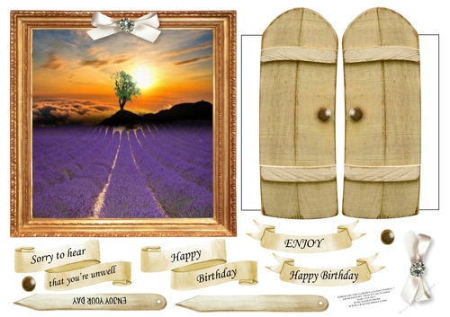 6x6 THROUGH THE GARDEN GATES LAVENDER MULTI USE GET WELL BIRTHDAY ETC 6x6 UNISEX 7