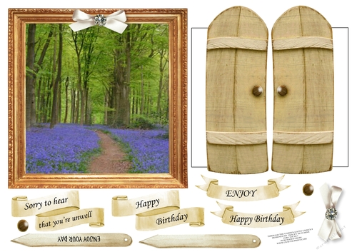 6x6 THROUGH THE GARDEN GATES MULTI BLUEBELLS USE GET WELL BIRTHDAY ETC 6x6 UNISEX 8