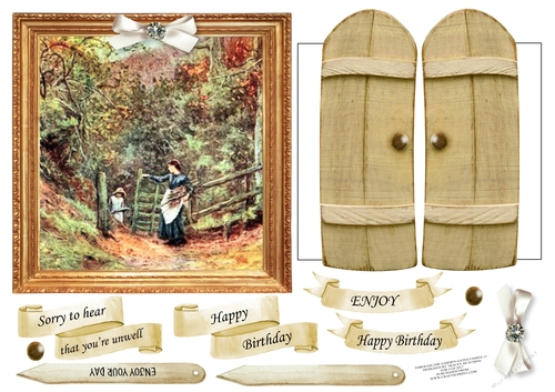 6x6 THROUGH THE GARDEN GATES VINTAGE MULTI USE GET WELL BIRTHDAY ETC 6x6 UNISEX 11
