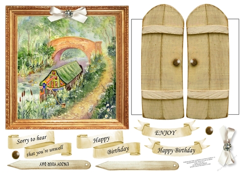 6x6 THROUGH THE GARDEN GATES CANAL BOAT MULTI USE GET WELL BIRTHDAY ETC 6x6 UNISEX 12