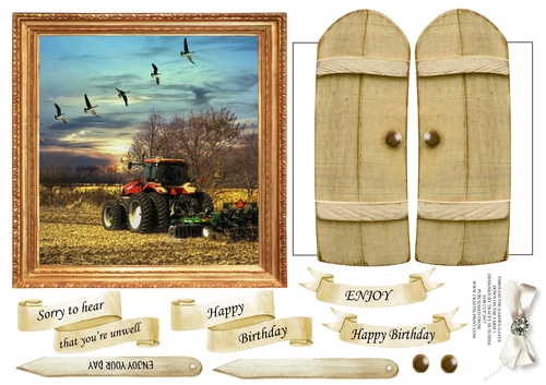 THROUGH GARDEN GATES  MULTI USE GET WELL BIRTHDAY ETC 6x6 DOWN ON THE FARM 1