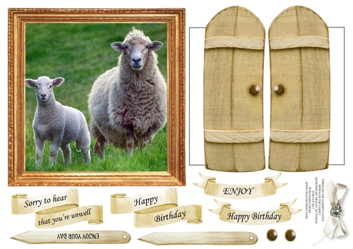THROUGH GARDEN GATES  MULTI USE GET WELL BIRTHDAY ETC 6x6 DOWN ON THE FARM 2