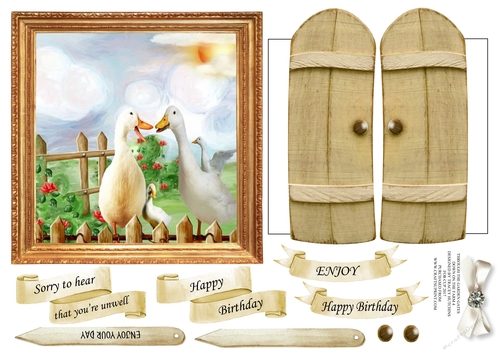THROUGH GARDEN GATES  MULTI USE GET WELL BIRTHDAY ETC 6x6 DOWN ON THE FARM 4