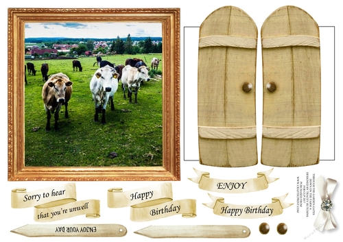 THROUGH GARDEN GATES  MULTI USE GET WELL BIRTHDAY ETC 6x6 DOWN ON THE FARM 6
