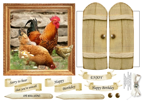 THROUGH GARDEN GATES  MULTI USE GET WELL BIRTHDAY ETC 6x6 DOWN ON THE FARM 7