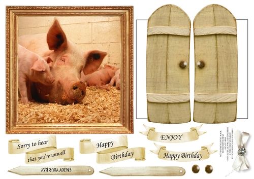 THROUGH GARDEN GATES  MULTI USE GET WELL BIRTHDAY ETC 6x6 DOWN ON THE FARM 9