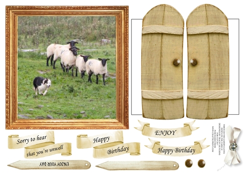 THROUGH GARDEN GATES  MULTI USE GET WELL BIRTHDAY ETC 6x6 DOWN ON THE FARM 10