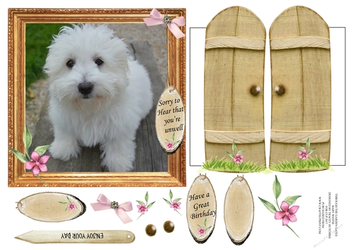 THROUGH GARDEN GATES  MULTI USE GET WELL BIRTHDAY ETC 6x6 WESTIE BABY