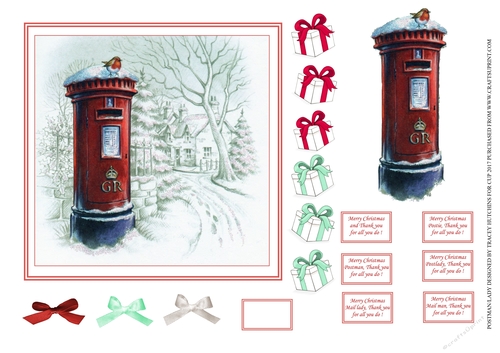 6x6 POST MAN / LADY MAILMAN / LADY MERRY CHRISTMAS