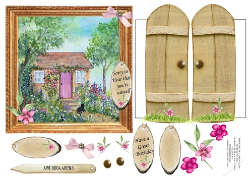 THROUGH GARDEN GATES  MULTI USE GET WELL BIRTHDAY ETC 6x6 SECRET COTTAGE