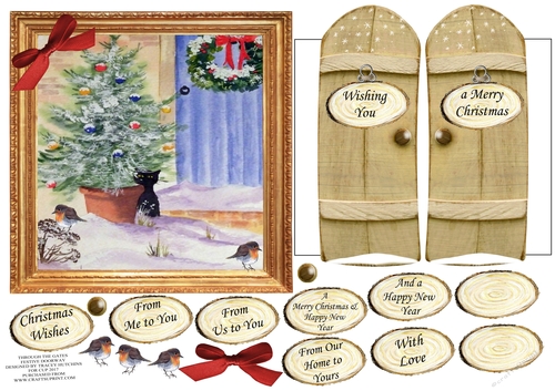 THROUGH THE GARDEN GATES CHRISTMAS 6x6 FESTIVE DOORWAY OUR HOME TO YOURS