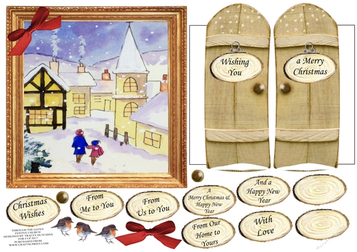 THROUGH GARDEN GATES  6x6 FESTIVE CHURCH