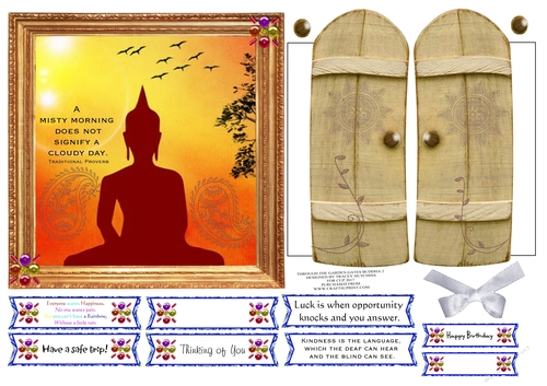 THROUGH GARDEN GATES  MULTI USE BIRTHDAY ETC 6x6 BUDDHA 2