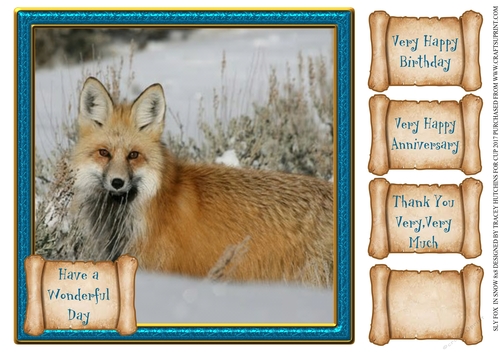 SLY FOX IN SNOW MULTI SENTIMENT 8X8