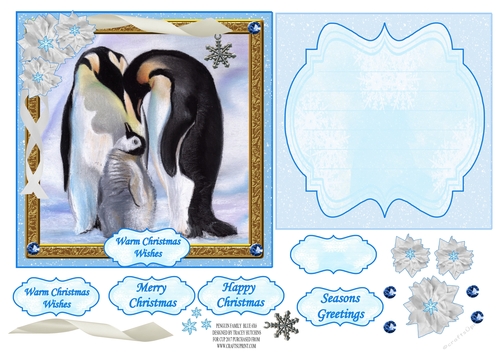 PENGUIN FAMILY CHRISTMAS 6X6