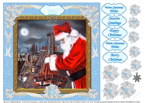 BLUE CHRISTMAS SANTA NEEDS A HELPER