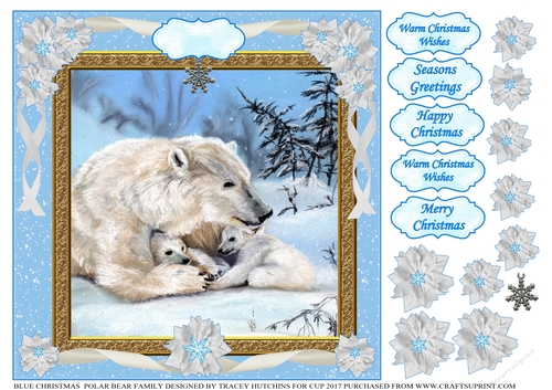 BLUE CHRISTMAS POLAR BEAR FAMILY