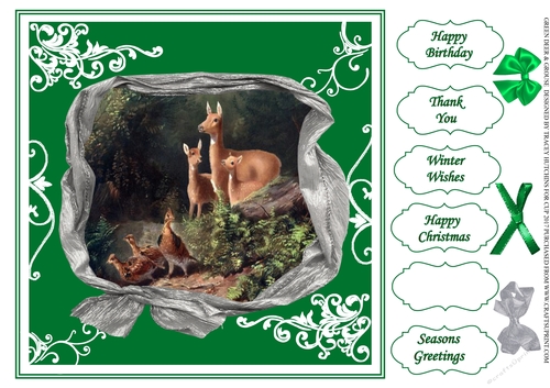 DEER & GROUSE CHRISTMAS BIRTHDAY THANK YOU UNIVERSAL 2