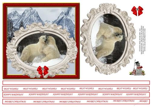 PLAYFUL POLAR BEARS 6X6 & SENTIMENT RIBBONS