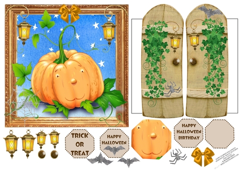 THROUGH THE GATES 6x6 HAPPY PUMPKIN HALLOWEEN/BIRTHDAY