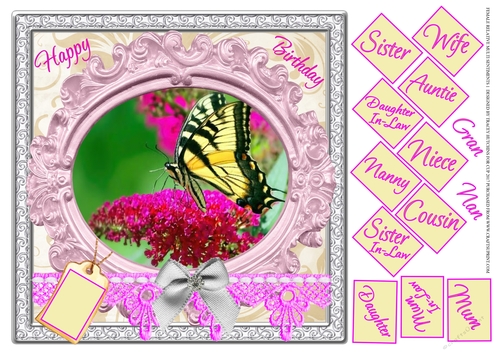 FEMALE RELATIVES NAN MUM SISTER AUNT DAUGHTER ETC BUTTERFLY