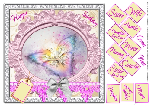 FEMALE RELATIVES 12 NAN MUM SISTER AUNT DAUGHTER ETC BUTTERFLY