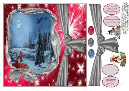 MOONLIT CHRISTMAS  WITH BLINGY EXTRAS & SENTIMENT 