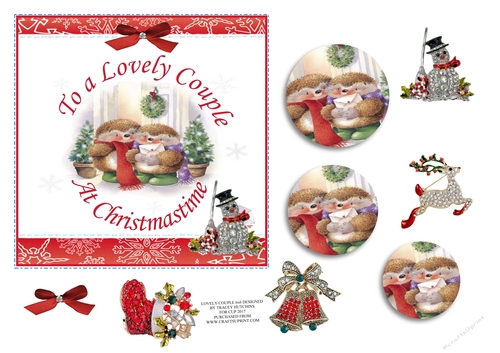 LOVELY COUPLE AT CHRISTMASTIME & REALISTIC DIAMANTE EMBELISHMENTS