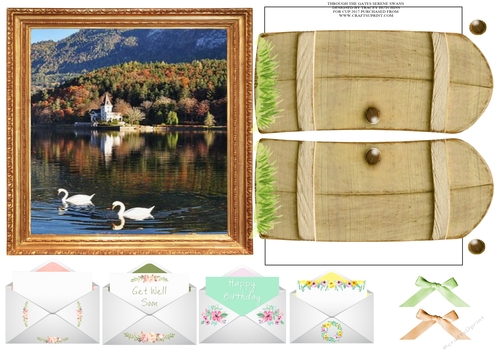 THROUGH THE GATES  MULTI USE UNISEX 6x6 SERENE SWANS